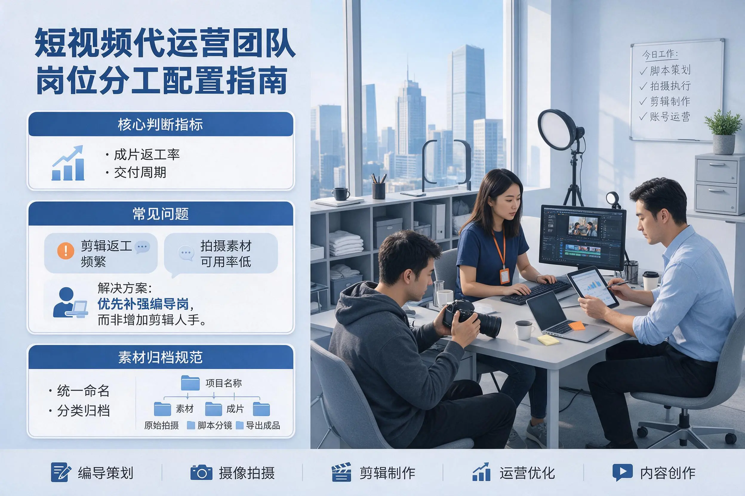 短视频代运营团队如何配置？吐鲁番企业岗位分工科普说明