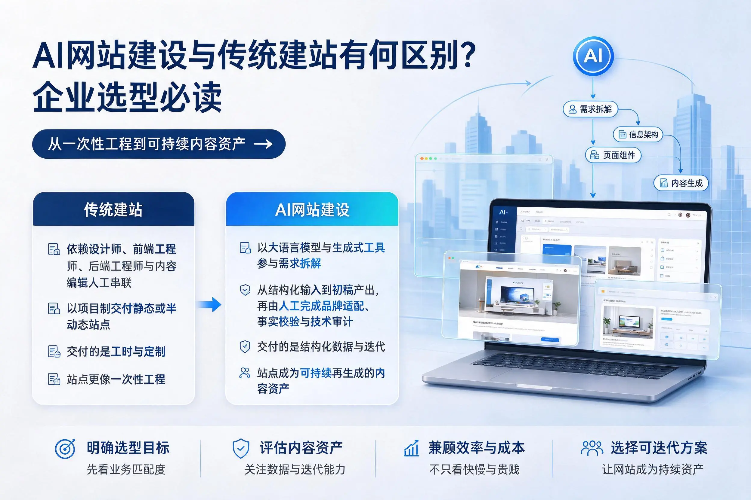 AI网站建设与传统建站有何区别？吐鲁番企业选型必读
