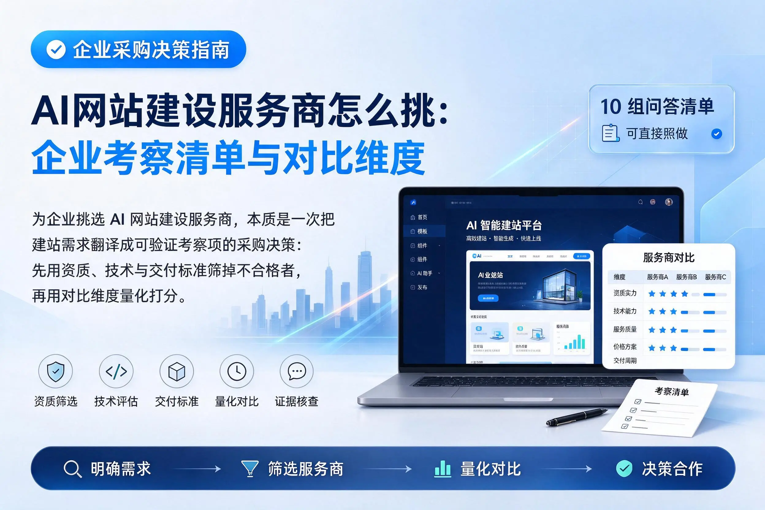 AI网站建设服务商怎么挑:吐鲁番企业考察清单与对比维度