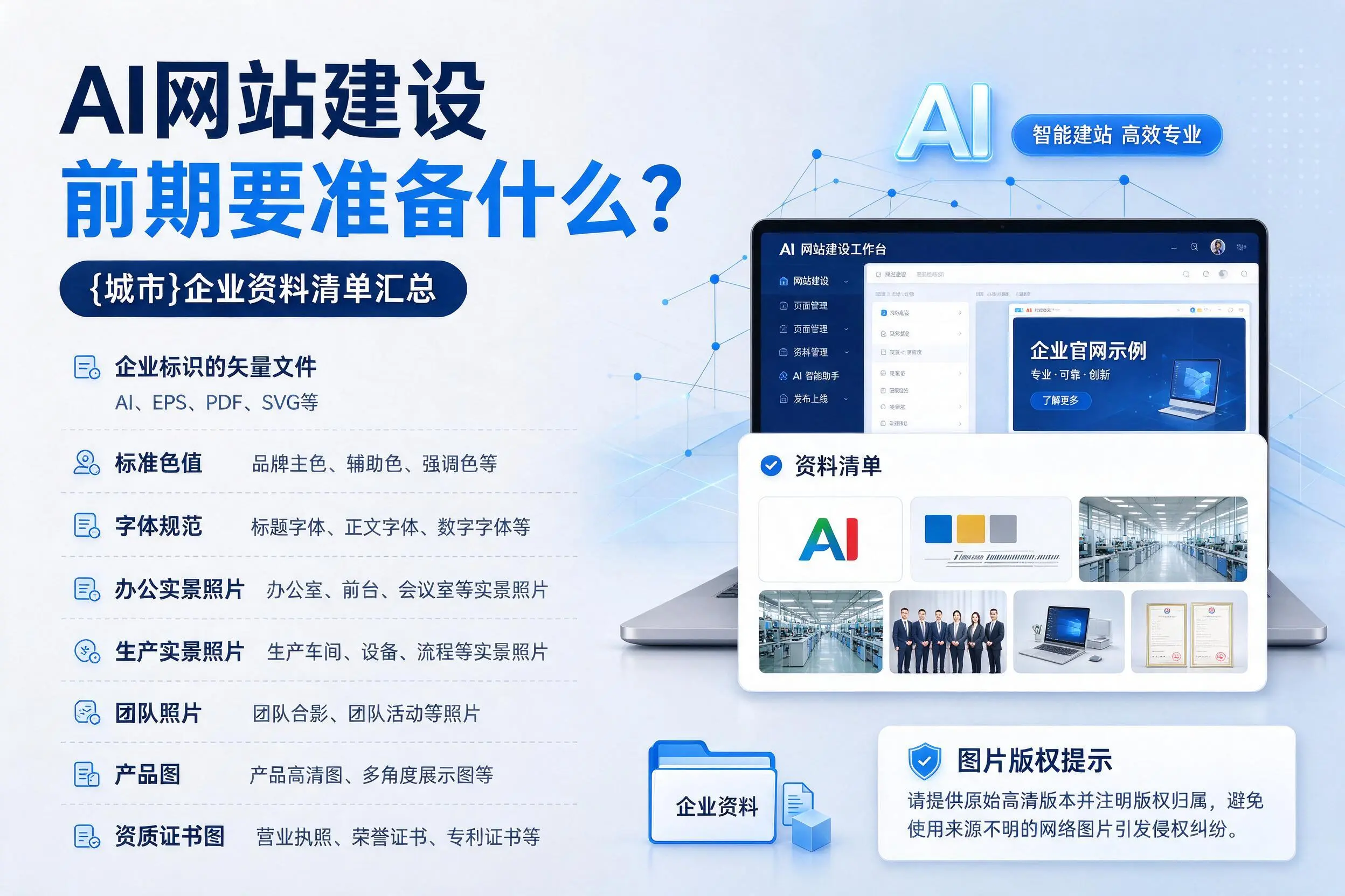 AI网站建设前期要准备什么？吐鲁番企业资料清单汇总